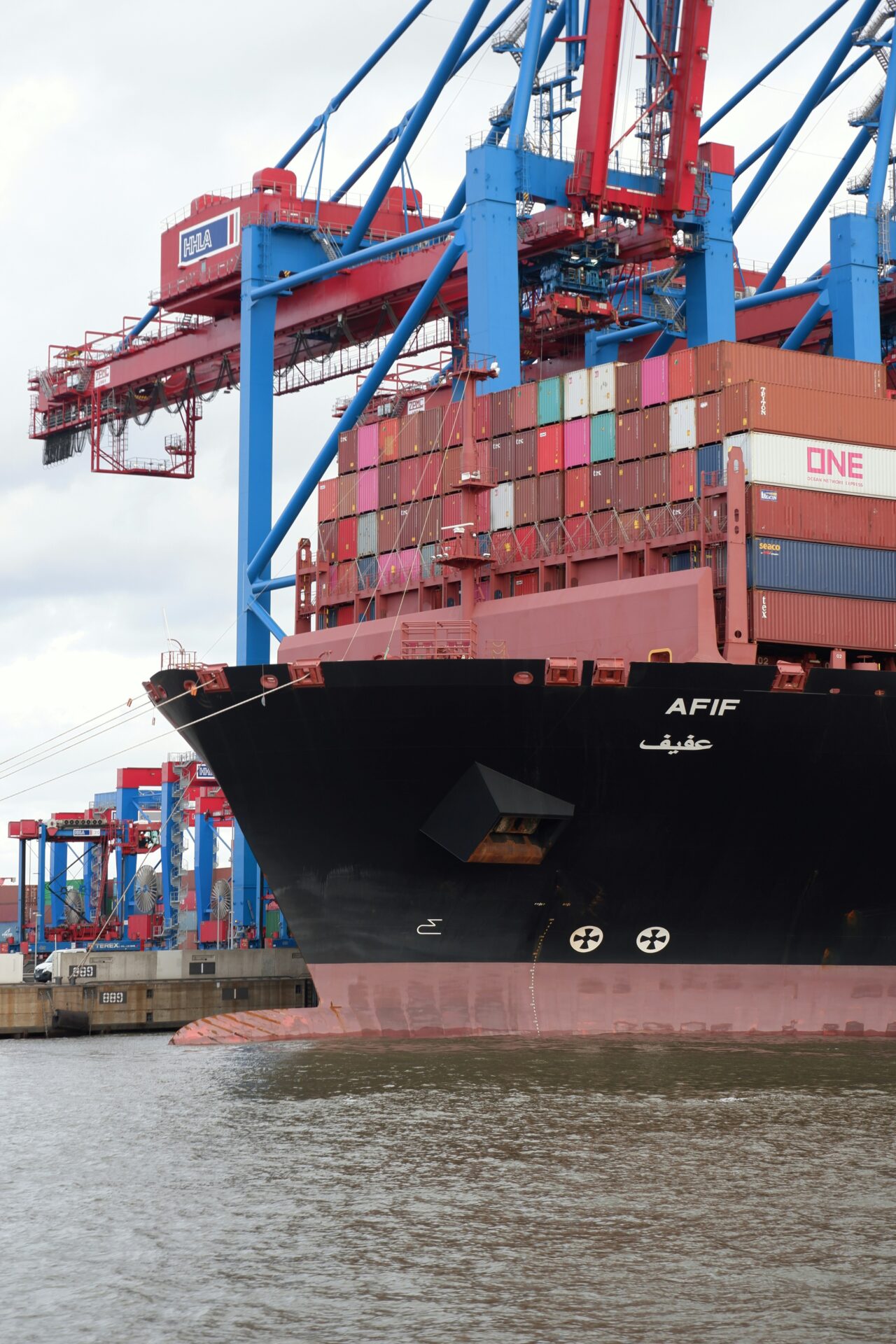 Container ship docked at a port in Latin America illustrating trade and logistics