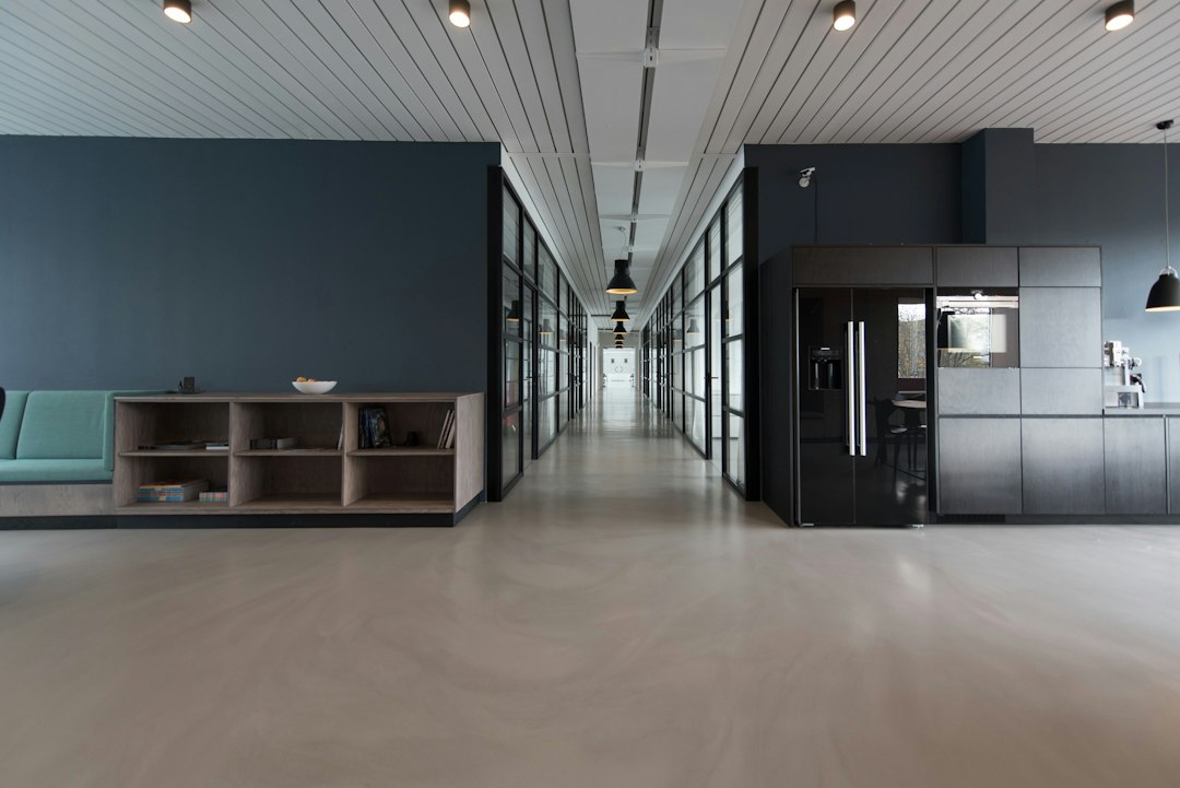 Corporate meeting in a modern glass office building