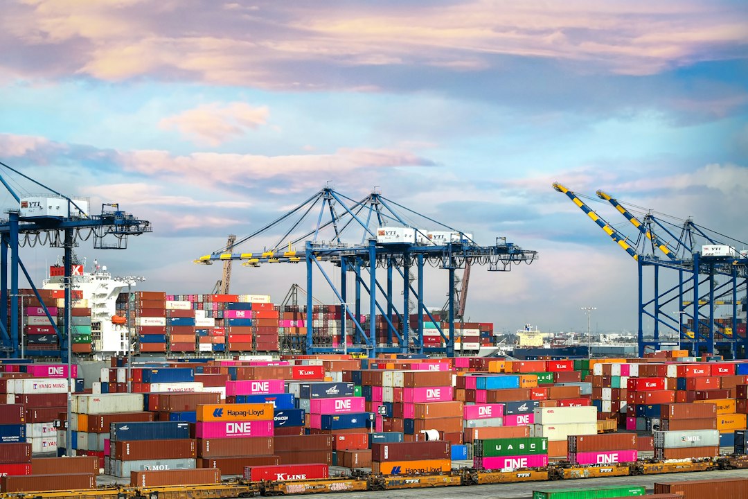 Red and blue cargo containers (illustrative image)