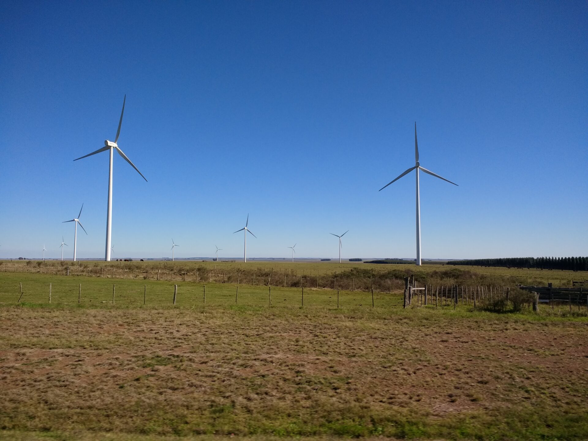 Onshore wind farm in Tacuarembó Department, northern Uruguay